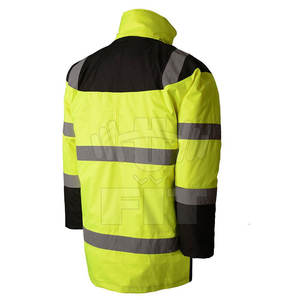Veste de sécurité réfléchissante de haute qualité pour la fermeture éclair de sécurité d'hiver avec des vêtements respirants à haute visibilité multi-poches - Product Image 5