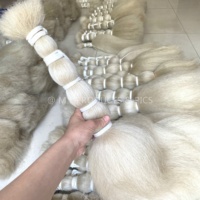 Nouveauté 2026 : Cheveux de queue de yak 100 % naturels, lavés et propres, couleur blanche naturelle, 24''-26''