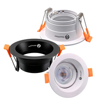 Spot LED encastrable rond anti-éblouissement 75 mm, orientable, avec cadre pour spots de plafond GU10