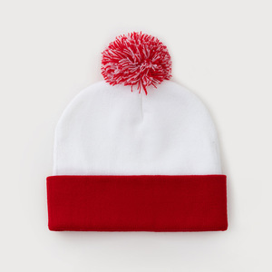 Rouge blanc <span class=keywords><strong>deux</strong></span> tons <span class=keywords><strong>pompon</strong></span> bonnets chapeau de noël décontracté Streetwear extérieur hiver chaud ski crâne <span class=keywords><strong>bonnet</strong></span> chapeaux pour hommes femmes - Product Image 5