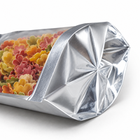 Sac en plastique prêt à expédier, transparent, argenté, avec fermeture éclair, debout, en aluminium, pour aliments, noix, emballage alimentaire