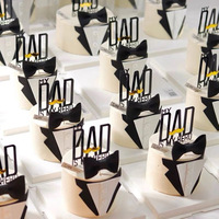 Accesorios para hornear artículos hombre serie pastel Topper Caballero señor pajarita negra traje de negocios papá Día del Padre decoración de la torta
