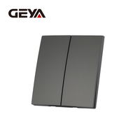 Interrupteurs muraux GEYA personnalisés, norme britannique, modernes, 250V 16A, étanches IP20, 2 gangues, 1 voie, en matériau PC