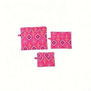 Nuevo Set de 3 Organizadores de Equipaje Plegables de Poliéster con Patrón Geométrico y Cierre de Cremallera - Product Image 4
