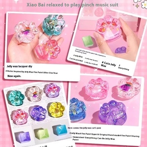 Kit de Material DIY para Juguetes de Compresión de Cera de Gel TPE, con Formas de Pata de Gato, Cubo de Hielo y Bola, Cera Mágica para Sellos, Plástico Antiestrés Unisex - Product Image 4