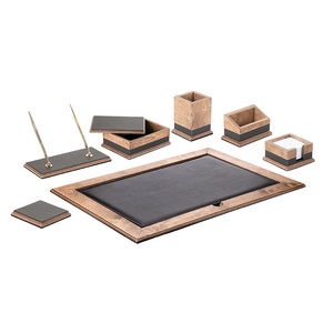 Bộ Sắp Xếp Bàn Làm Việc Bằng Da Bộ Phụ Kiện Mặt Bàn Làm Việc Văn Phòng Bộ Bàn Phong Cách Sử Dụng Đầy Đủ Để Giữ Bút Giấy Ghi Nhớ - Product Image 3