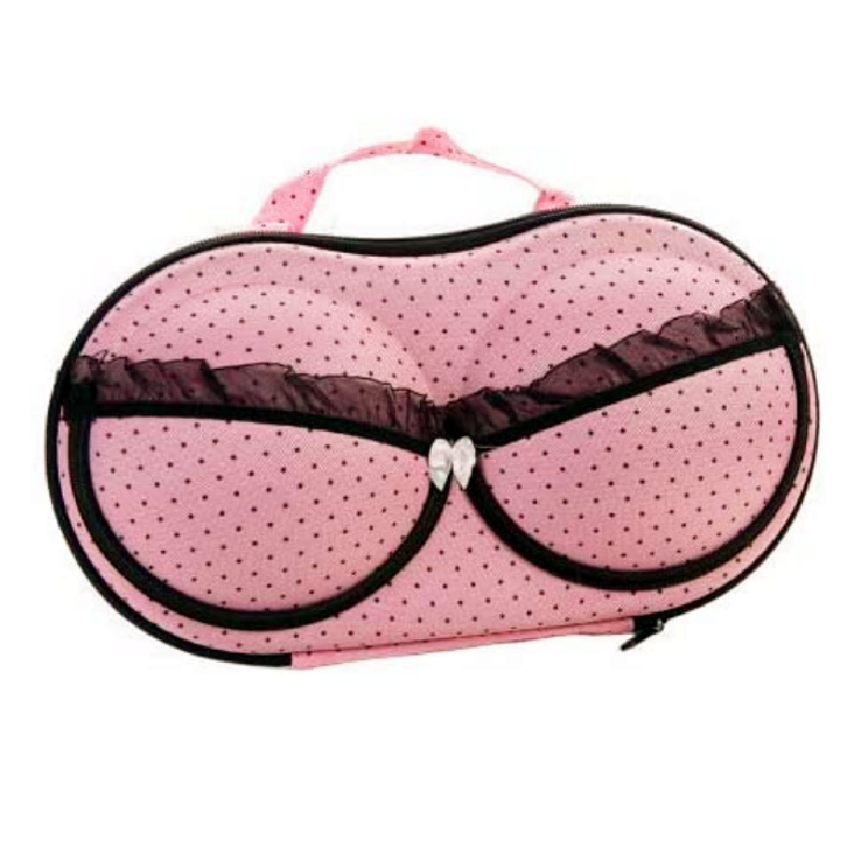 Розовый дорожный бюстгальтер упаковка Органайзер Чехол Нижнее белье/Трусики/бикини/бюстгальтер Жесткий EVA защитный чехол для хранения бюстгальтера