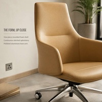 Chaise pivotante en cuir PU durable au design moderne pour bureau, bureau à domicile et atelier, hauteur réglable et fonction d'inclinaison