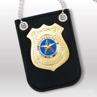Badges de sécurité métalliques personnalisés avec impression UV, accessoires porte-cartes en cuir moulé, clip à épingle