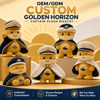 Peluche Mascotte Capitaine Golden Horizon, Jouet en Peluche Personnalisé, Animal en Peluche, Jouet Doux, Fabricant OEM ODM, Logo Personnalisé, Cadeau Promotionnel