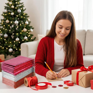 Enveloppes en polybulle prêtes à l'emploi, colorées, avec revêtement laser, autocollantes, imperméables et durables pour accessoires de perruques, livraison express - Product Image 5
