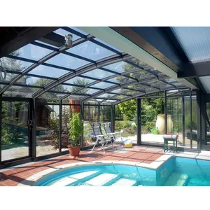 Modular prefab bốn mùa solarium Hollow Sun House cửa cho nhôm hồ sơ Kính sunrooms