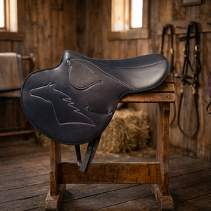 Selle d'équitation anglaise de créateur en cuir personnalisé avec arceau en plastique, équipement d'équitation confortable pour l'extérieur, fournisseur en gros - Product Image 2