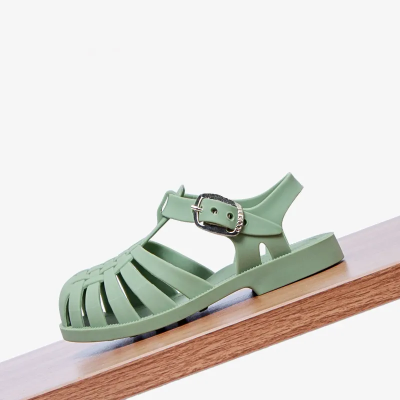 Popular nuevo diseño niño bebé niños niñas Jelly playa sandalias suave Sloe princesa romana pisos verano lluvia Sandalias Zapatos