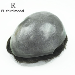 Extensions de cheveux indiennes Remy pour hommes Rich Hair, base en PU ultra-fine, nœuds invisibles, styles multi-vagues, vente directe d'usine - Product Image 3