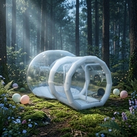Dôme gonflable transparent blanc Fun House 3x5m, durable, pour enfants, château à bulles d'extérieur, capacité 5-10 personnes
