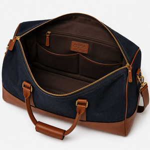 Sac de voyage en cuir PU pour hommes, sac à bandoulière de grande capacité, sac à bagages de voyage d'affaires, sangle réglable - Product Image 5