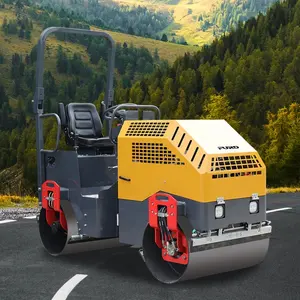 Factory Price Double Drum Road Roller Diesel Asphalt 800kg 30kn Small Ride On Vibratory Road Roller For Sale