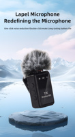 Microphone Lavalier Sans Fil 2,4 GHz 3-en-1 pour Appareil Photo, Téléphone, PC, Interview, Vlog