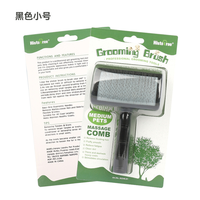 Brosse démêlante professionnelle à picots longs et courbés en plastique souple PP pour animaux de compagnie, outil de toilettage pour chiens et chats à poils longs