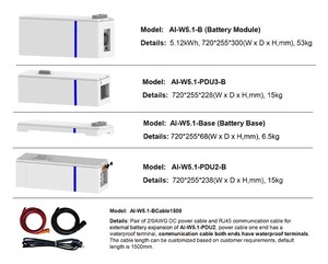 Deye AI-W5.1-B ก้อนแบตเตอรี่ลิเธียม Lifepo4 20KW แบตเตอรี่200ah 100AH 48โวลต์51.2โวลต์ - Product Image 5