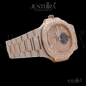 Indian Exporter Moissanite Diamond Quartz <b>Watch</b> <b>Waterproof</b> 3ATM Stainless Steel Luxury Wristwatch Available For Sale - Product Image 4