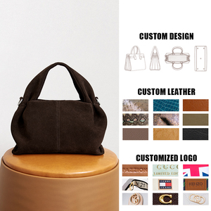 厂家定制2025品牌设计高品质女包复古女士麂皮真皮女包 - Product Image 5