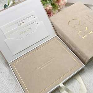 Thiệp mời đám cưới cá nhân sang trọng hộp Khỏa Thân hộp lời mời đám cưới hộp nhung - Product Image 3