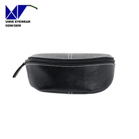Étui à lunettes personnalisé en cuir PU, pochette à fermeture éclair haut de gamme pour lunettes, boîte de rangement pour lunettes de soleil, personnalisation du logo par l'usine