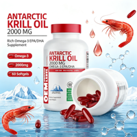 Huile de Krill 2000 mg en gélules molles avec EPA, DHA, Astaxanthine et Phospholipides pour le soutien de la santé cardiaque, cérébrale et articulaire