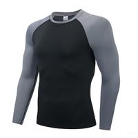 T-shirt de sport compressif pour homme, séchage rapide, respirant, manches longues, couche de base pour le fitness et le cyclisme