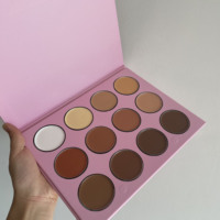 Palette de poudre pressée pour le visage 12 couleurs Private Label Cream Foundation Contour pour toutes les peaux