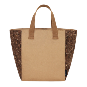 Bolso tote vintage de lona y corcho con asa de hombro, ecológico, con diseño de grano de madera de café de Vietnam y detalles de corteza - Product Image 1