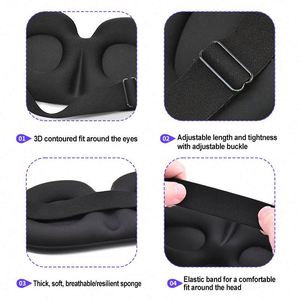 Antifaz para Dormir 3D con Bloqueo de Luz, Regalo Promocional para Mujeres, Viajes al Aire Libre, Poliéster Transpirable, con Logotipo Personalizado - Product Image 4