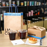 Gobelets en plastique transparent personnalisés de 98 mm, 12 oz, 14 oz, 16 oz avec logo, gobelets jetables en vrac avec couvercles