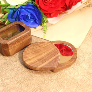 Espejos de Bolsillo de Madera Personalizados con Logotipo, Precio Bajo, Tendencia en Espejos Compactos de Mano para Maquillaje - Product Image 3