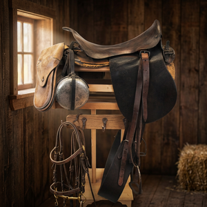 Silla de montar inglesa de cuero genuino BS International NA94 con estructura de madera, hecha a mano, sostenible y de alta calidad - Product Image 1