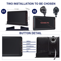 Caméra embarquée HOPE Dash Camera Board DVR 2CH avec écran tactile 7'' IPS 1024x600P, vision nocturne, kit de recul pour voiture, enregistreur vidéo, garantie 1 an