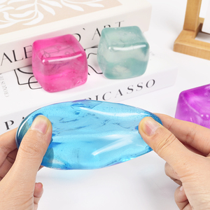 Jouets sensoriels à presser transparents, jouets anti-stress moelleux, cubes de glace colorés amusants pour enfants - Product Image 4