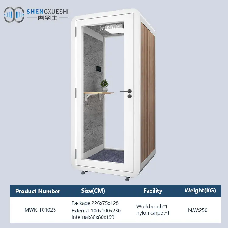 Multifunctional modern design noise insulation 40db phone vocal booth soundproof phonebooth