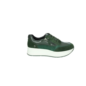 Sneakers Chunky Verdi in Pelle Scamosciata con Plateau, Scarpe Casual da Donna - Product Image 2