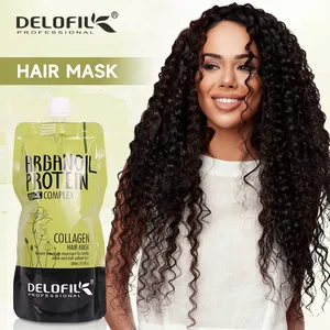 Máscara hidratante orgánica para el cabello en bolsas Delofil Argen Oil Protect Color 500ML Repair Collagen Hair Mask