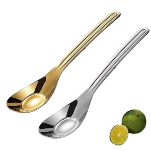Stainless Steel SpoonSpoon Arc Type Solid Color Child Feeding Spoon First-Class Quality Food Grade - Product Image 5