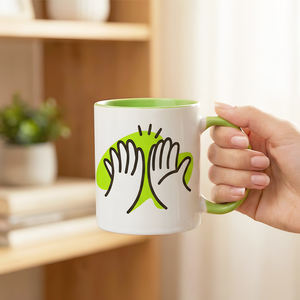 Mug en céramique personnalisé de 11 oz avec poignée de couleur intérieure, prêt pour la sublimation, pour logo personnalisé, cadeau - Product Image 5