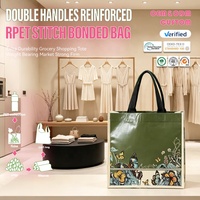 Sac fourre-tout en RPET renforcé à double poignée, extra durable, pour courses, résistant et robuste