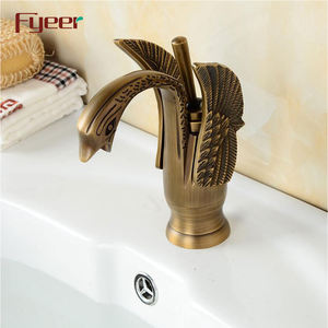 Fyeer, grifo de lavabo de cobre antiguo europeo, <span class=keywords><strong>grifos</strong></span> mezcladores de agua fría y caliente con grifo de lavabo de mostrador de diseño Animal - Product Image 4