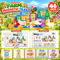 Ensemble de tuiles magnétiques de voyage 3,75 cm, mini boîte en métal, blocs de construction portables, jouet éducatif STEM pour l'école, les tout-petits, les enfants, les garçons et les filles