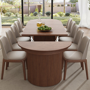 <span class=keywords><strong>Table</strong></span> à manger ovale télescopique réglable en bois massif, <span class=keywords><strong>3</strong></span> <span class=keywords><strong>mètres</strong></span>, haut de gamme, hôtel, villa, antique, mobilier de salle à manger pour 10 personnes - Product Image 3