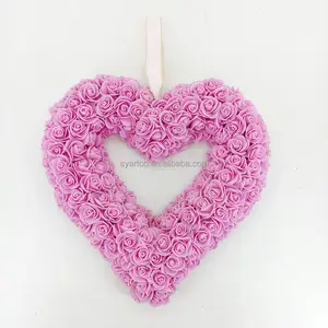 2023 nuovo stile 12 "all'ingrosso personalizzato Valentin Day Heart Wreath Wedding Big Flower Wreath Decoration