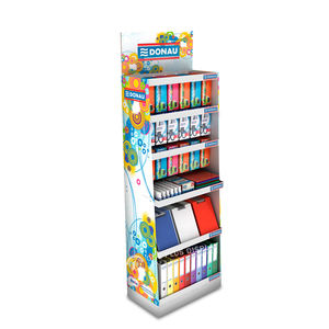 맞춤형 접이식 어린이 문구류 바닥 진열대 (코너 선반 포함) 친환경 골판지 진열대 - Product Image 3